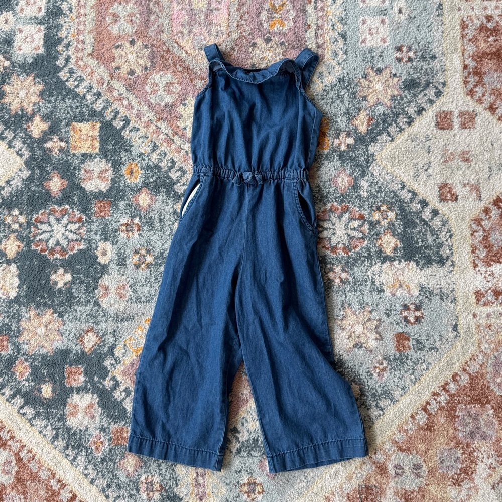 Jumpsuit Girls Size Small 6x Denim Blue Romper Cat & Jack